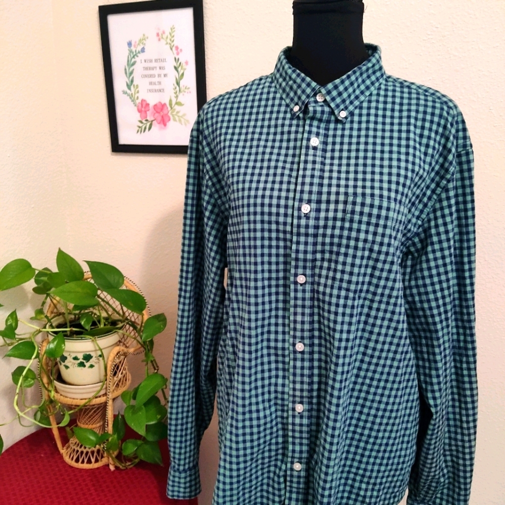 Old Navy Size XL Regular Fix Gingham Button Down Shirt